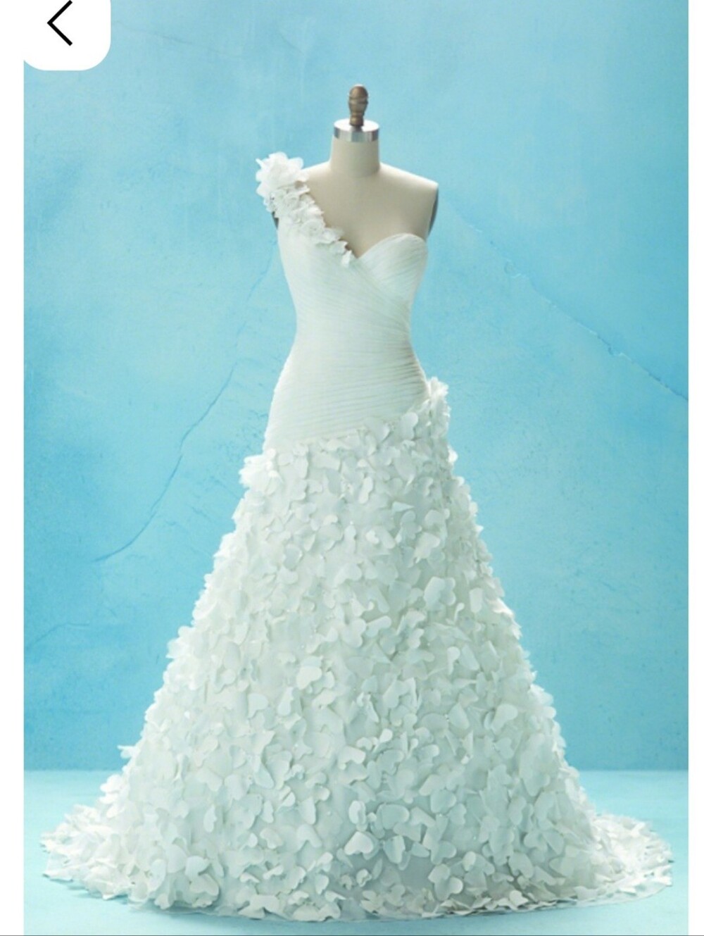 New Disney Fairy Tale Weddings Alfred Angelo 208 Size 10 Rapunzel 3D Butterflies
